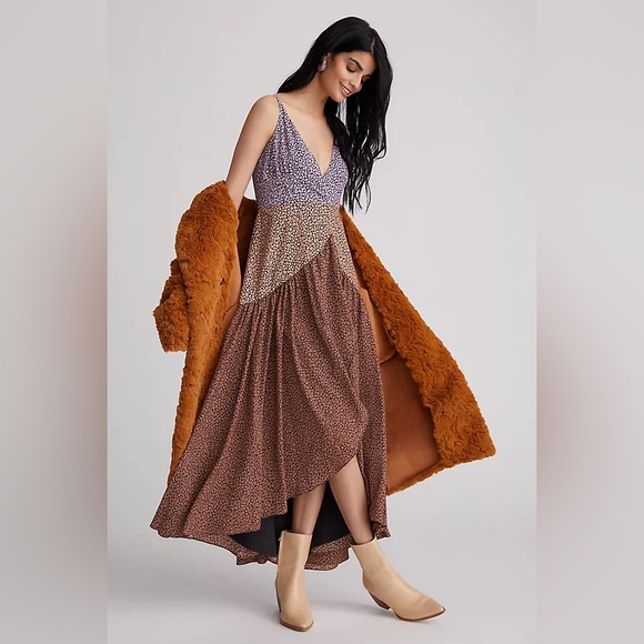 NWT Anthropologie Hutch Contrast Wrap Midi Dress Size 2X - Picture 1 of 13
